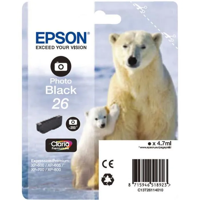 EPSON T2611 PBk OURS POLAIRE PHOTO NOIR