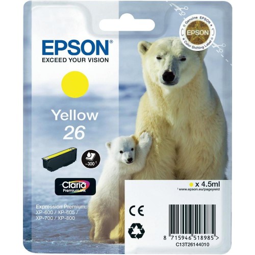 [C13T26144012] EPSON T2614 Y OURS POLAIRE JAUNE